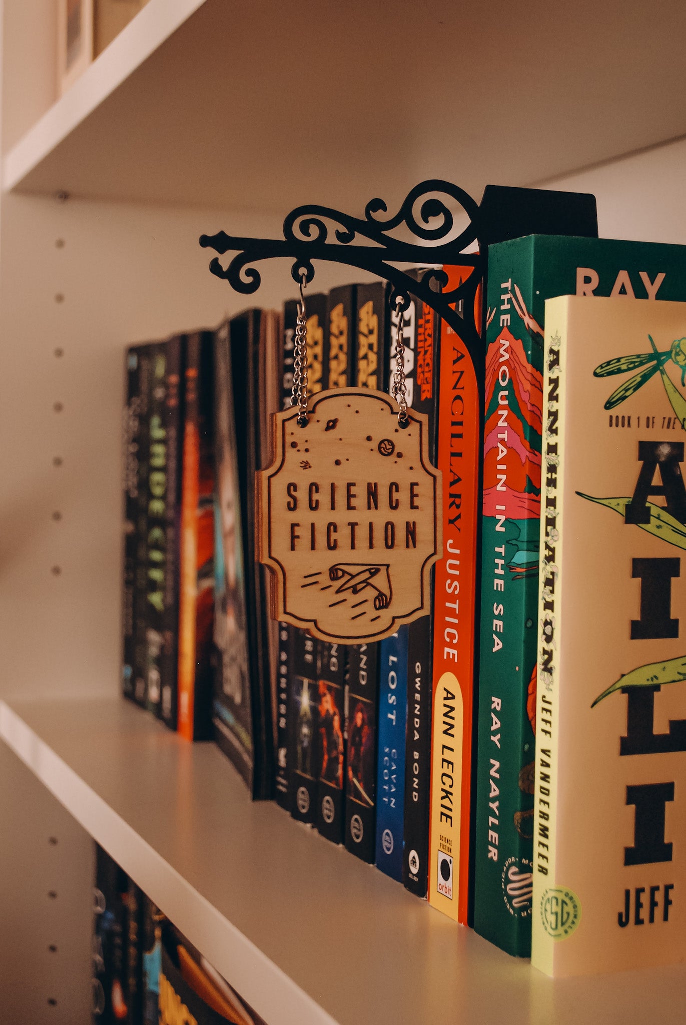 "Science Fiction" Bookshelf Tavern Sign