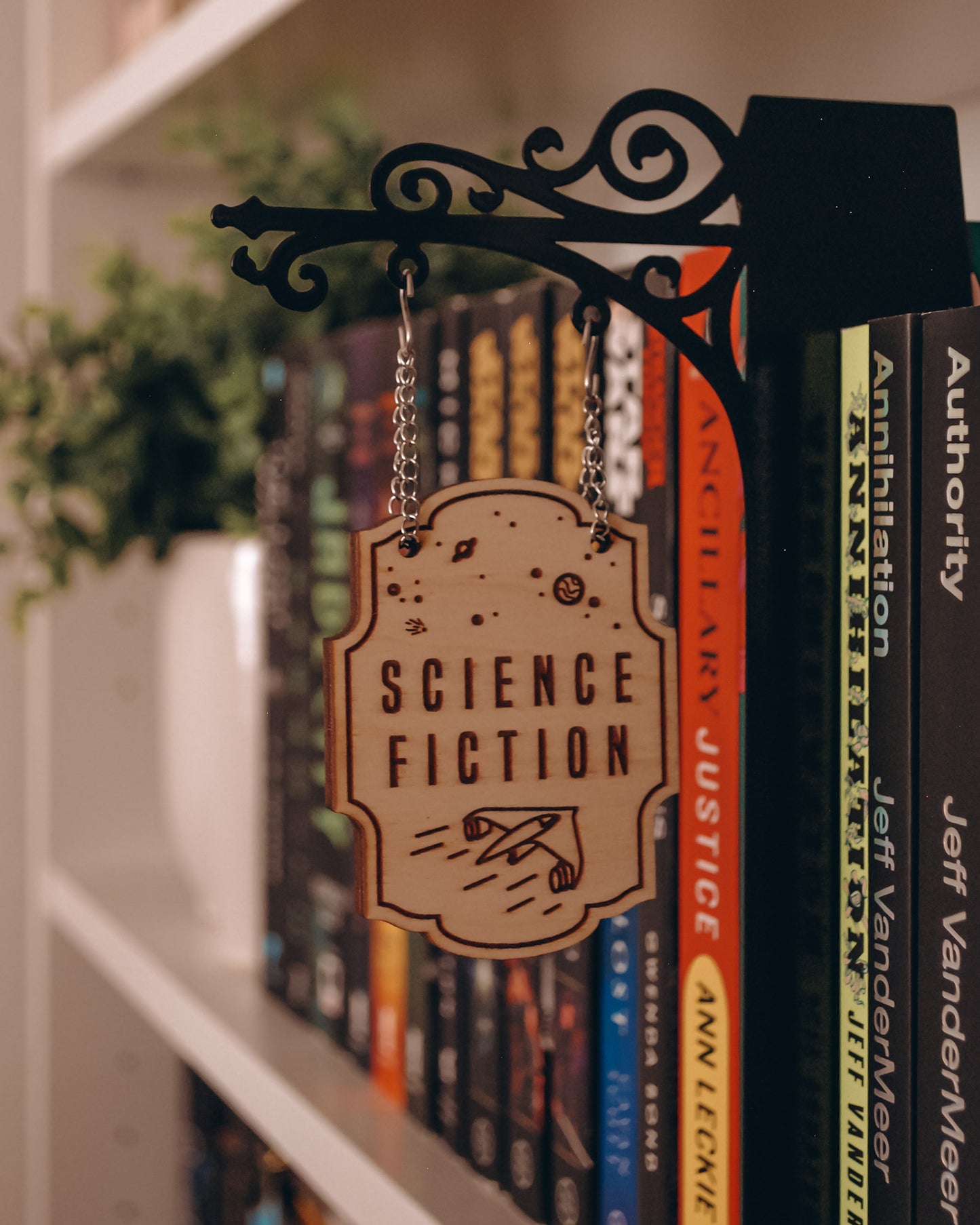 "Science Fiction" Bookshelf Tavern Sign