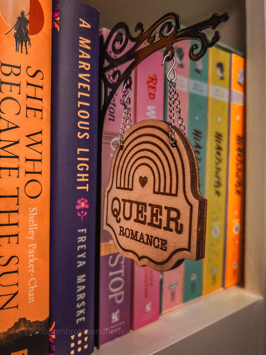 "Queer Romance" Bookshelf Tavern Sign *PREORDER*