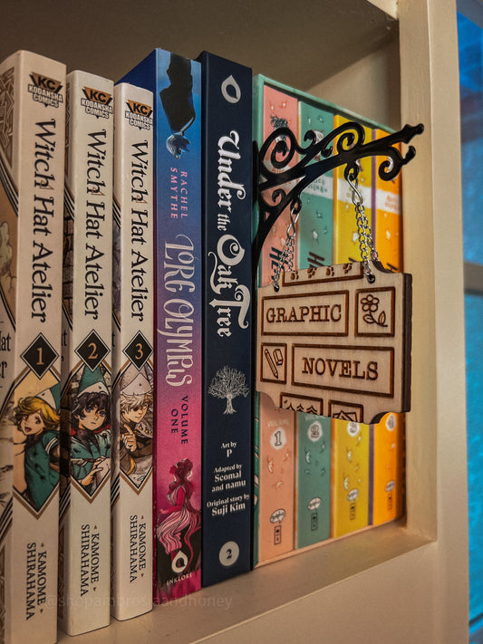"Graphic Novels" Bookshelf Tavern Sign *PREORDER*