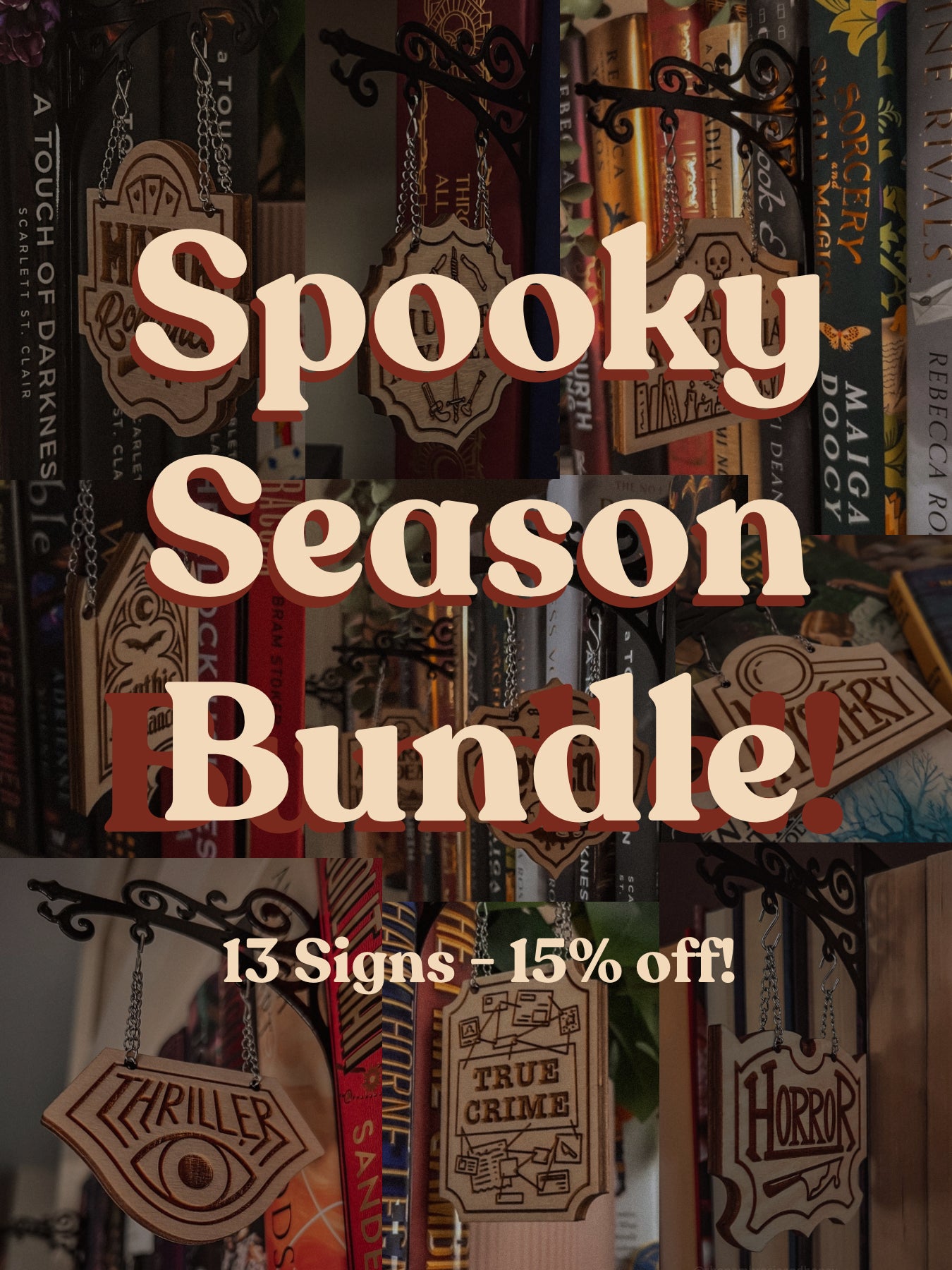 Spooky Season Bundle - Bookshelf Tavern Sign *PREORDER*